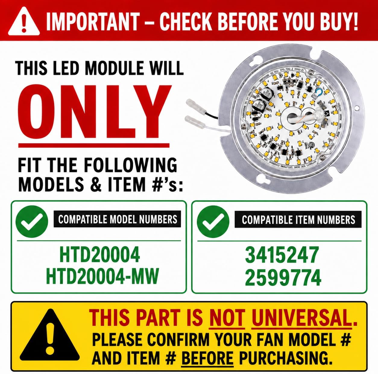 HTD20004 Fan LED Light Kit