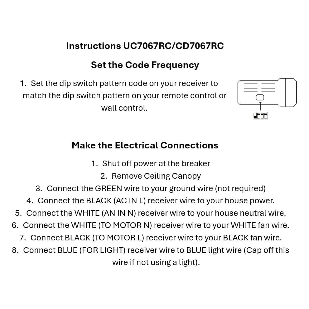 UC7067FMRX Fan Remote Receiver